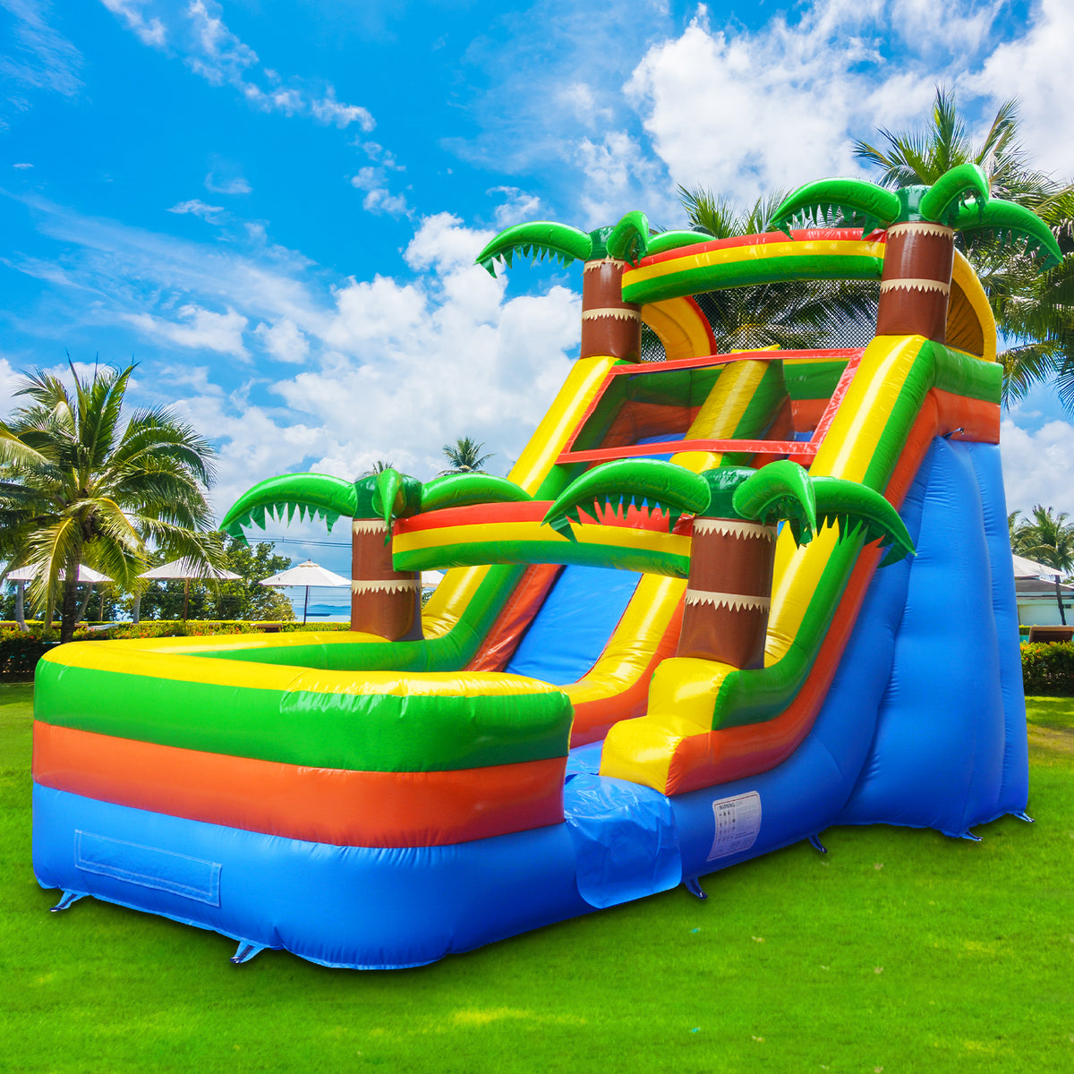 Big Wave Inflatables BIG WAVE - 13FT Tropical Paradise Wet/Dry Water Slide – BIG WAVE ...