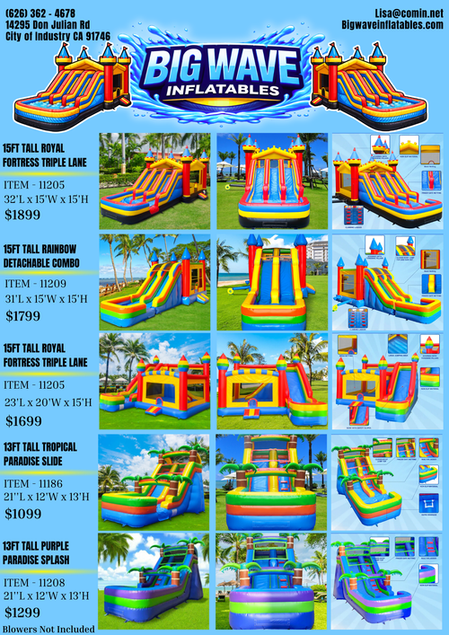 Commercial Inflatable Water Slide & Bounce House | BIGWAVE INFLATABLE ...