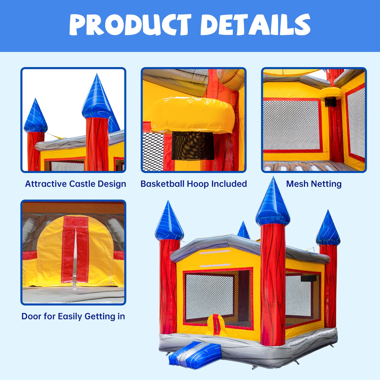 14FT Imperial Bounce House - Basketball Hoop Included