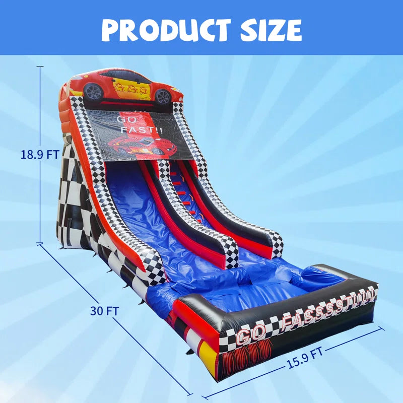 Big Wave Inflatables BIG WAVE - 19FT Supreme Speedway Splash Wet/Dry Water Slide – BIG WAVE ...